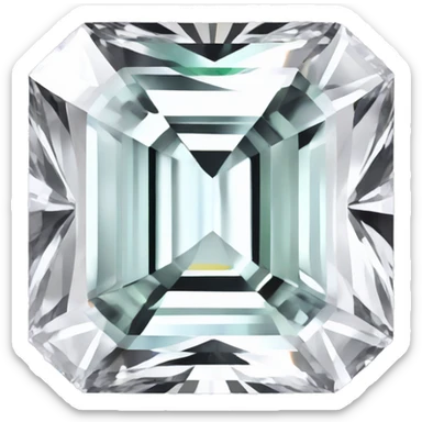Emerald cut Diamond with a white band  sticker