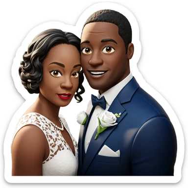 happy wedding couple portrait sticker