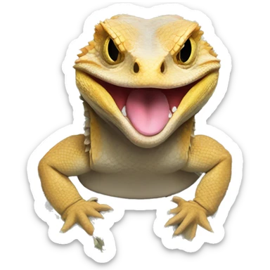 Bearded dragon with cash in mouth sticker
