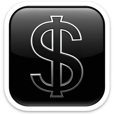 $ dollar black symbol sticker