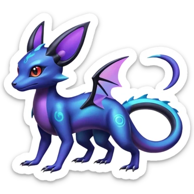 Shiny Salandit-Umbreon-Noivern-Noibat-Hybrid (Full body) sticker