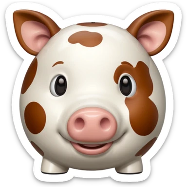 cow piggiebank sticker