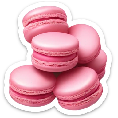 Pink macaroons on plate  sticker