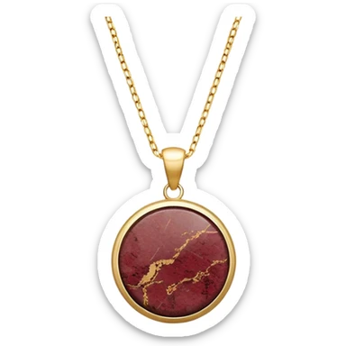 round wine granite pendant, deep and earthy, on a delicate gold chain sticker