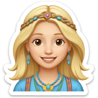 Hippie blonde joyeuse libre liberté sticker