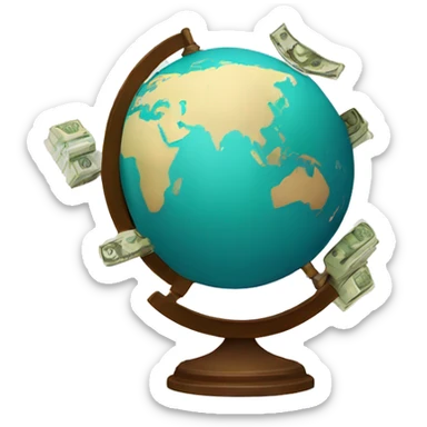 globe with money sticker