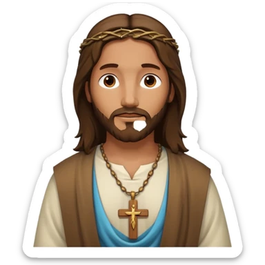 Jésus avec un collier avec une croix sticker