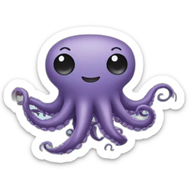 cute kraken hanging a white flag sticker