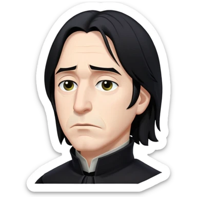 upset Snape side profile with tear and black hair sticker