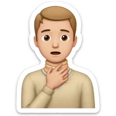 A man holding his neck choking himself sticker