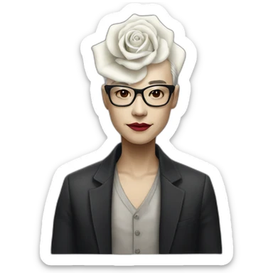 White rose character from mr robot tv series, Asian man dressed as a woman, from Mr Robot tv series, Emoji sticker