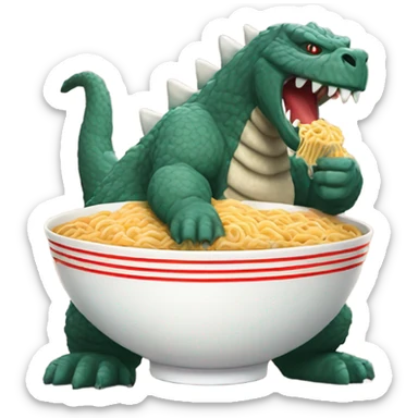 Godzilla with Ramen sticker
