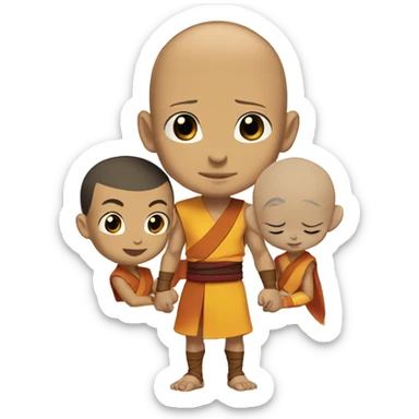 adult aang from avatar last airbender with young aang sticker