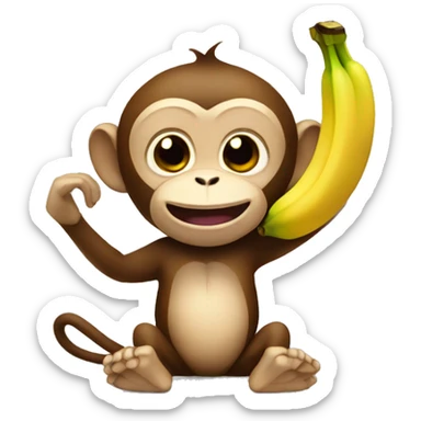monkey with banana sticker
