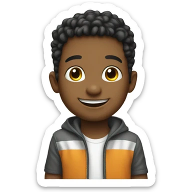 smiling boy detailing cars sticker