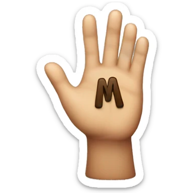 create an emoji with a hand making the letter M sticker