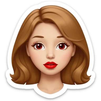 👩🏻‍❤️‍💋‍👩🏼 but light brown hair sticker