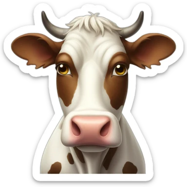 Depressive cow sticker