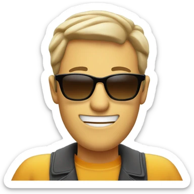 a man drinking coffee giving thumbs up wearing sunglasses sticker