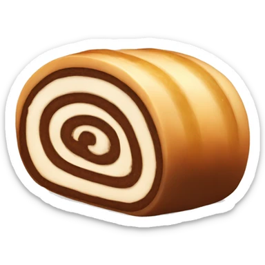 dessert long round roll with dark brown cream inside sticker