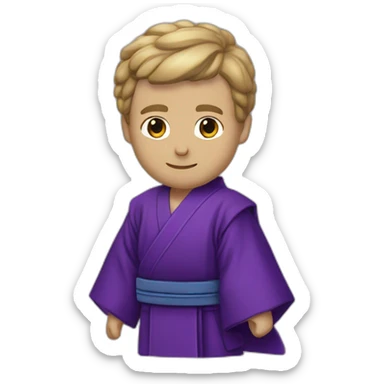 Macron avec kimono de jbb et ceinture violette sticker