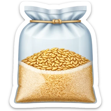 rice grains in a bag sticker