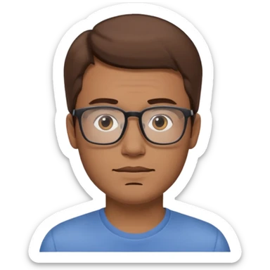 a young dad with brown hair, with rectangular glasses, without beard sticker