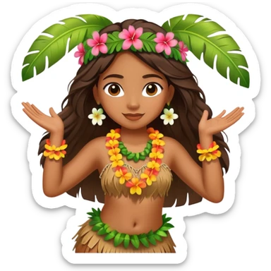 Beautiful Hawaiian girl dancing hula sticker