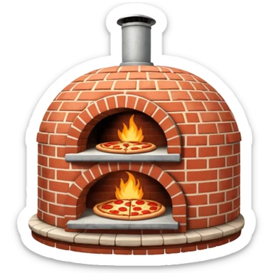 round brick oven for pizza three quarters view sticker