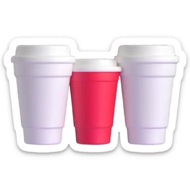 one styrofoam cup stacked inside another styrofoam cup sticker