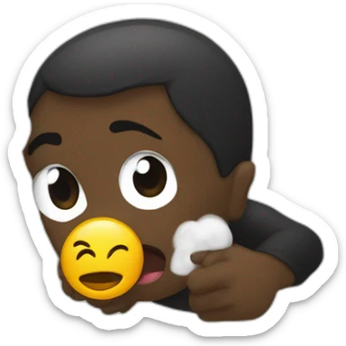 Meme de negro tocandose la frente con un dedo (persona que piensa) sticker