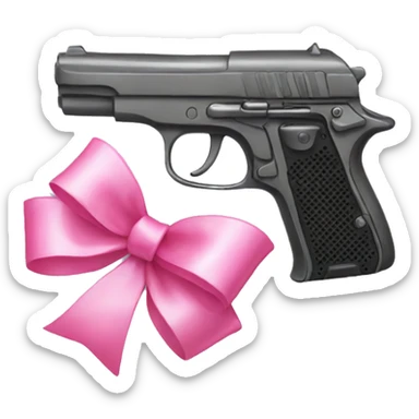 gun with pink bow sticker