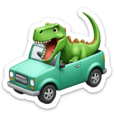 Dinosaur in a car sticker