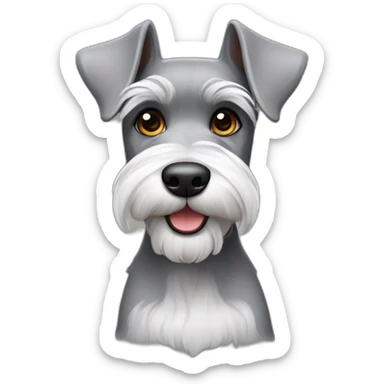 Gray mini schnauzer sticker