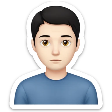 black haired ugly man sticker