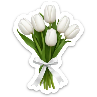 white tulip bouquet  sticker
