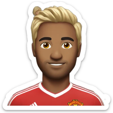 Indian south african with nice hair in Manchester united shirt sticker