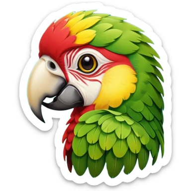 Parrort with face art  sticker