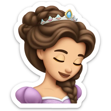 Sleeping brunette beauty princess Disney sticker