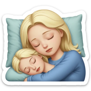 A blonde girl sleeping but make it look good sticker