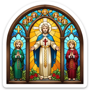 Catholic church colourful window  sticker