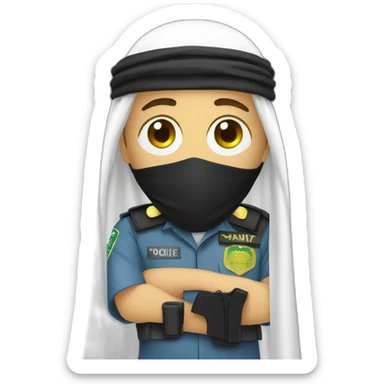 saudi police covering his face by shemagh sticker