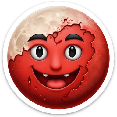 Half bloody moon  sticker