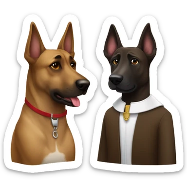 Perra mezcla de malinois y pastor aleman marrón oscuro sticker