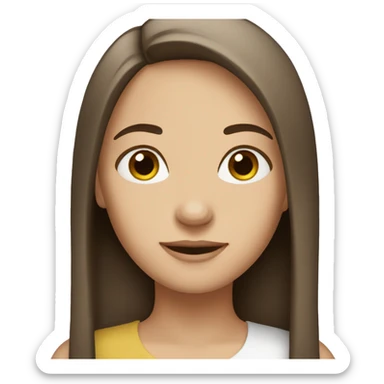 A brown hair girl who is white w straight hair  sticker