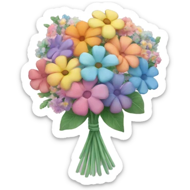 Flower bouquet pastel rainbow  sticker