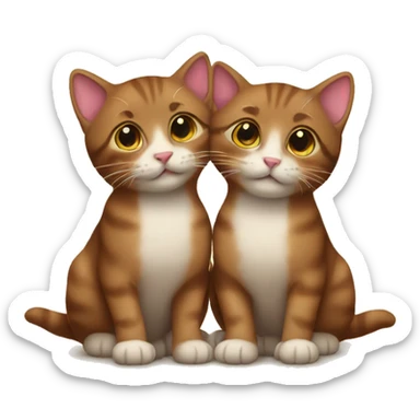 Two brown kittens in love  sticker