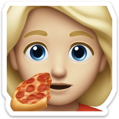 tiny blonde boy with blue eyes and a pepperoni nose  sticker