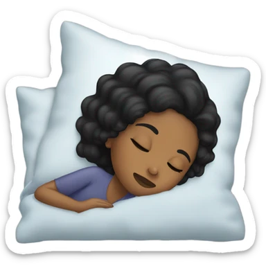 Black hair girl sleeping  sticker