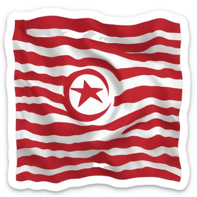 Tunisian flag with wind sticker